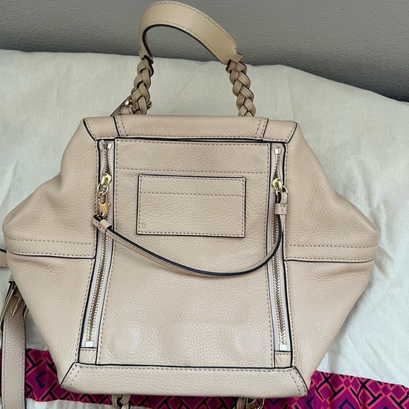 Tory Burch Half Moon Satchel Small in Beigh - Picture 5 of 11